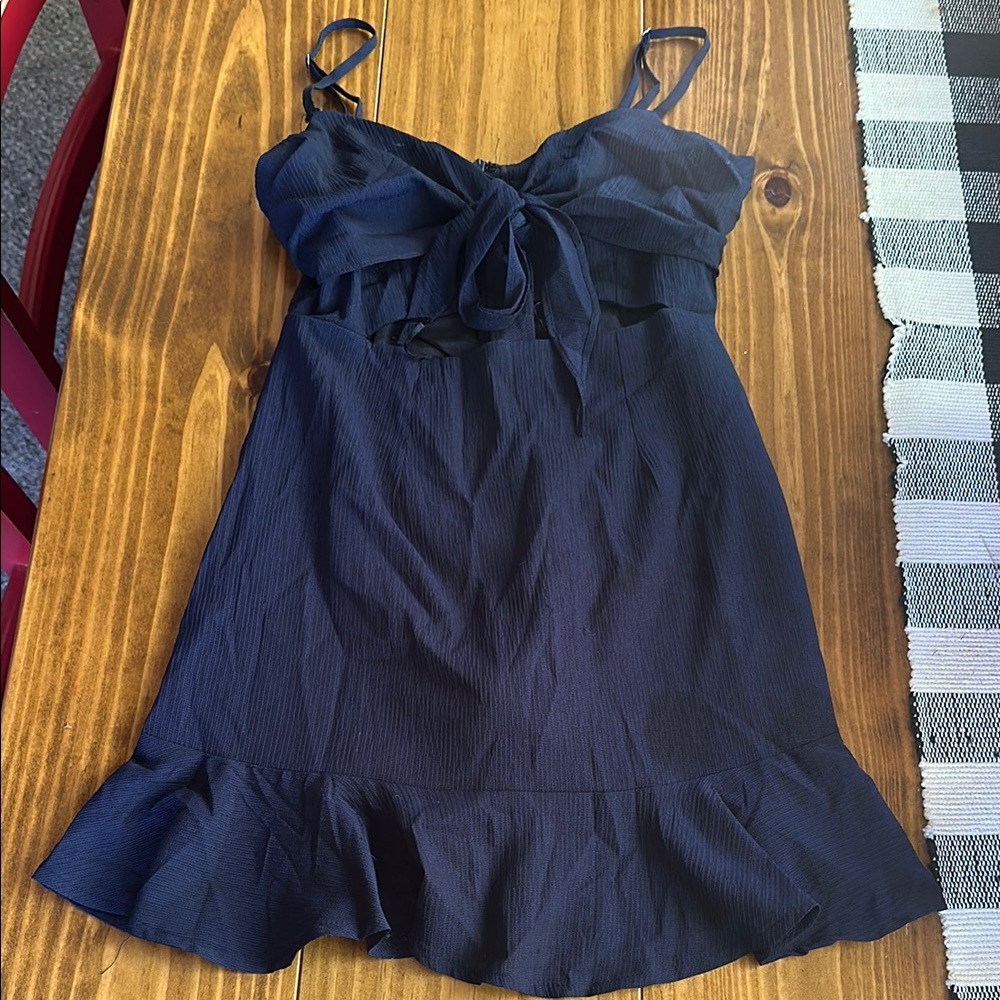 Navy Blue Ruffle Dress
